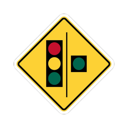 Florida CGTL Road Sign Continuous Green Through Lane (Florida) (Road Sign) STICKER Vinyl Kiss-Cut Decal 4 Inch White - The Sticker Space