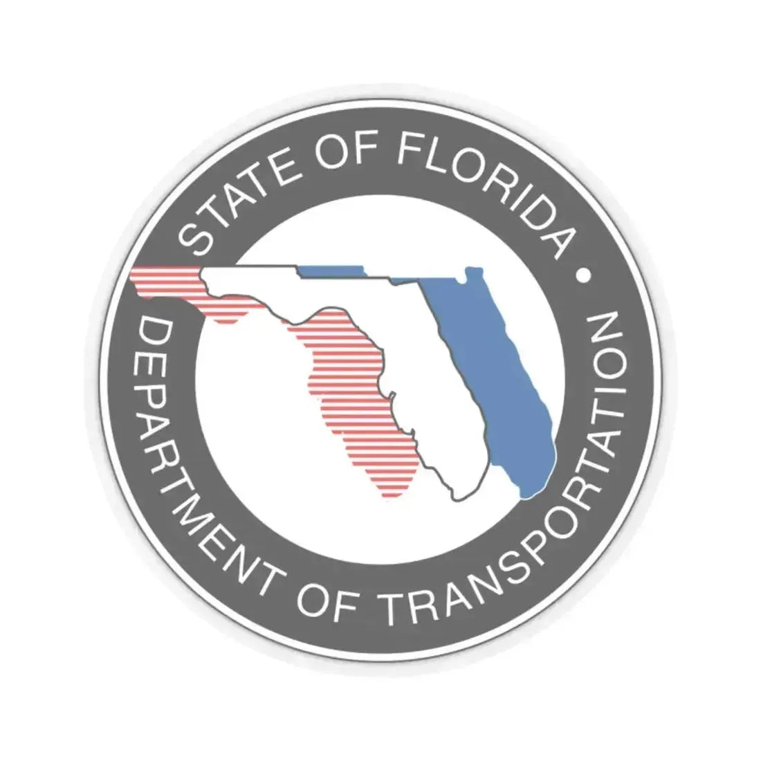 Florida Department of Transportation - STICKER Vinyl Kiss-Cut Decal 2 Inch Transparent - The Sticker Space