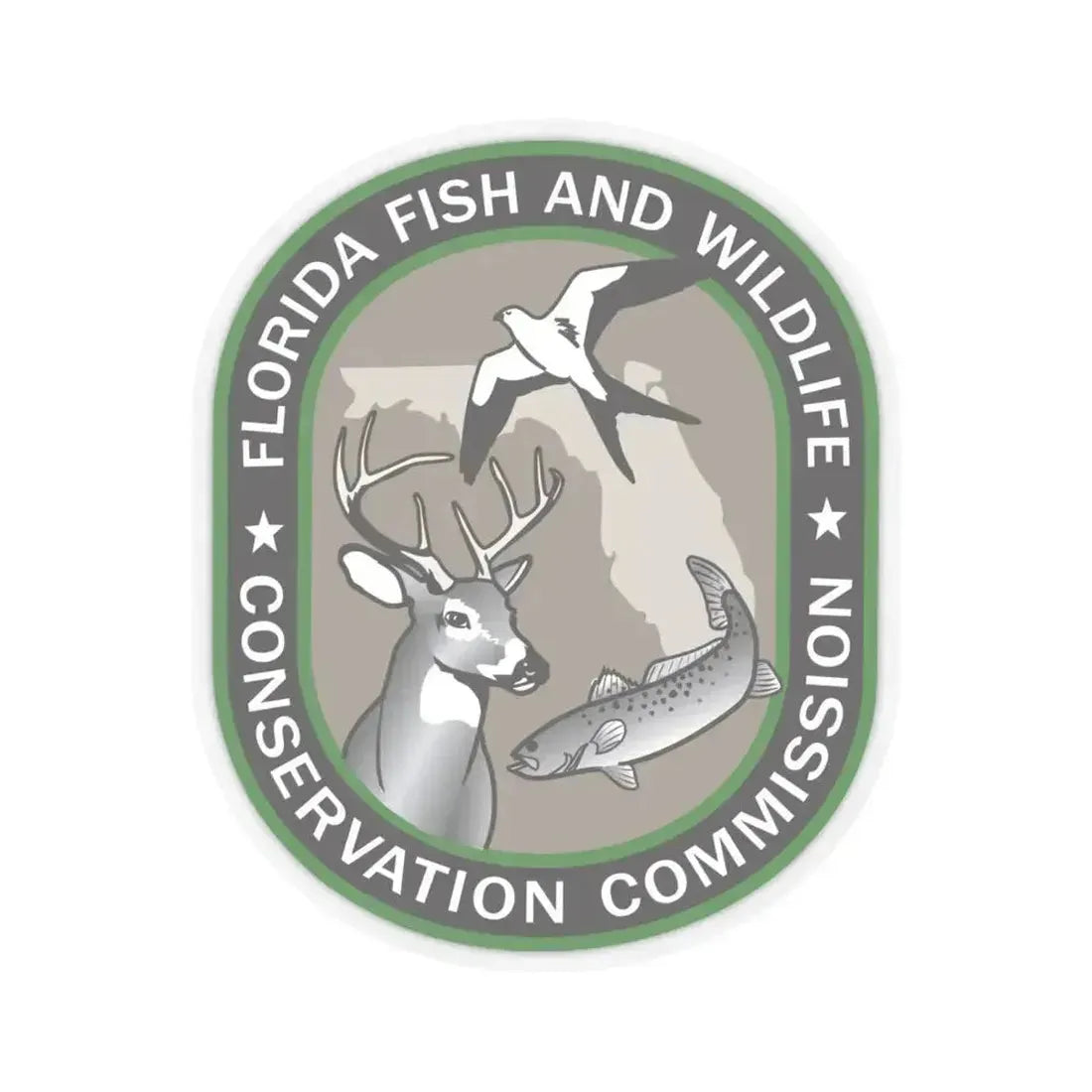 Florida Fish and Wildlife Commission - STICKER Vinyl Kiss-Cut Decal 6 Inch Transparent - The Sticker Space