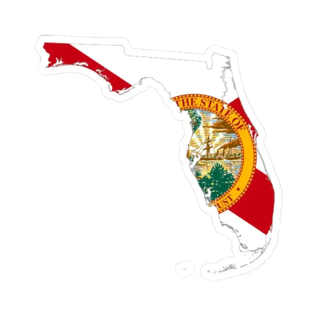 Florida Flagmap (United States) STICKER Vinyl Kiss-Cut Decal 4 Inch White - The Sticker Space