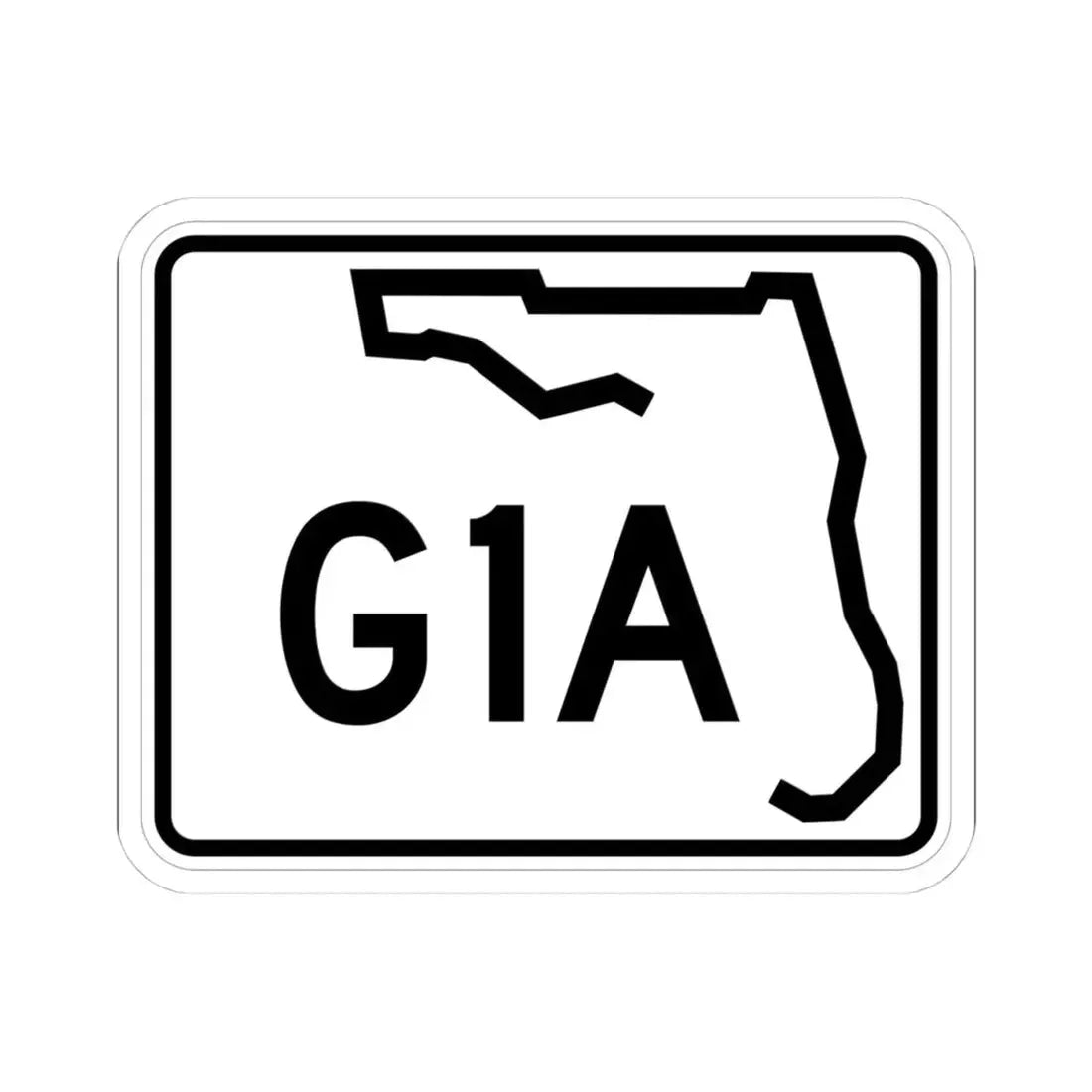 Florida G1A (Florida) (Road Sign) STICKER Vinyl Kiss-Cut Decal 4 Inch White - The Sticker Space
