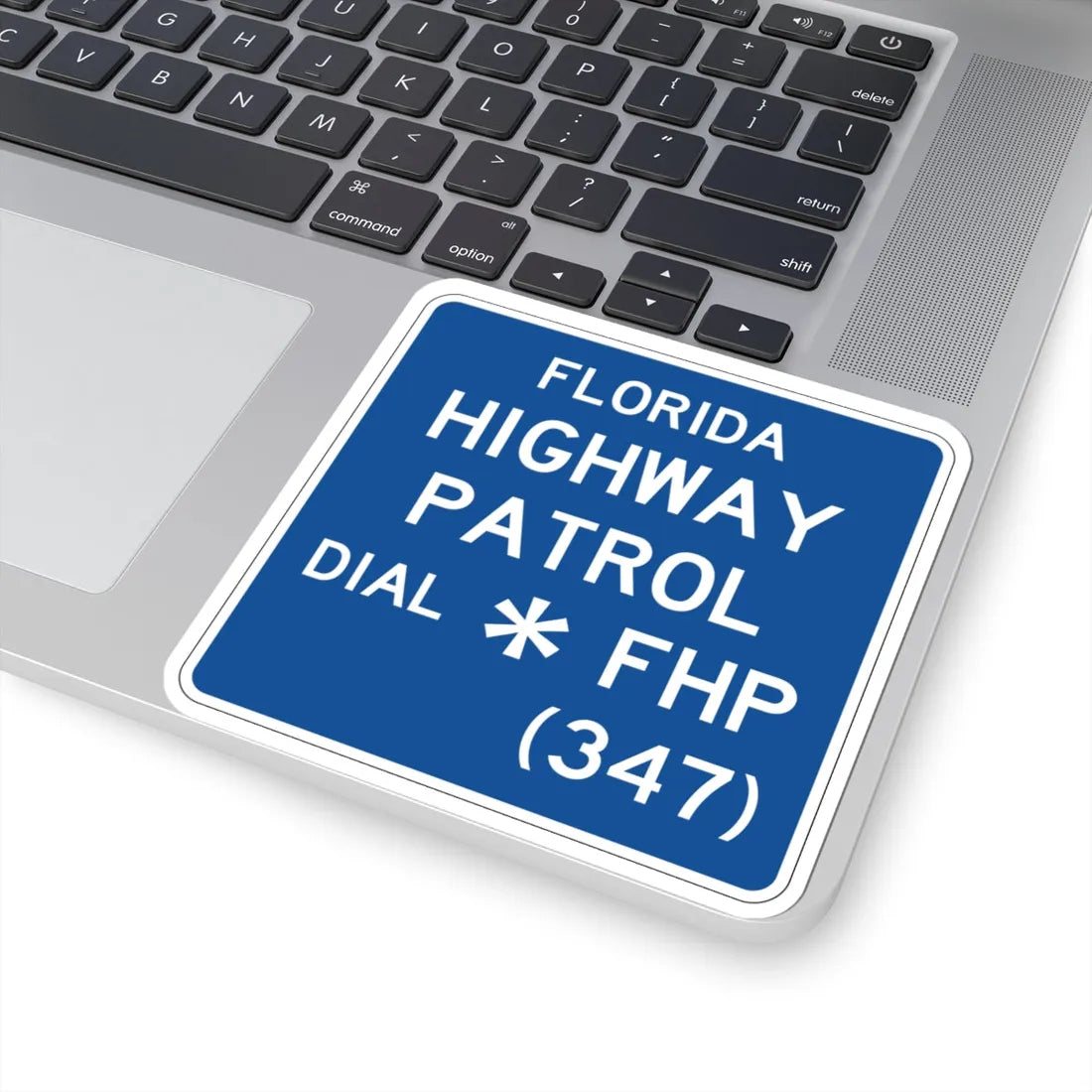 FLORIDA HIGHWAY PATROL DIAL FHP 347 FDOT Road sign FTP-43-04 (Florida) (Road Sign) STICKER Vinyl Kiss-Cut Decal - The Sticker Space