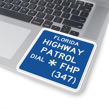 FLORIDA HIGHWAY PATROL DIAL FHP 347 FDOT Road sign FTP-43-04 (Florida) (Road Sign) STICKER Vinyl Kiss-Cut Decal - The Sticker Space