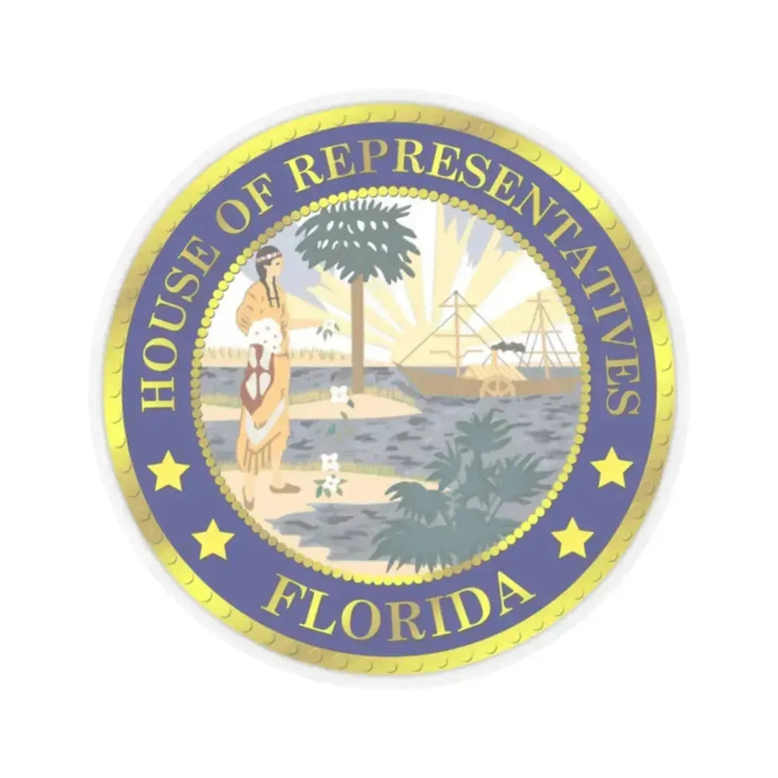 Florida House of Representatives - STICKER Vinyl Kiss-Cut Decal 2 Inch Transparent - The Sticker Space