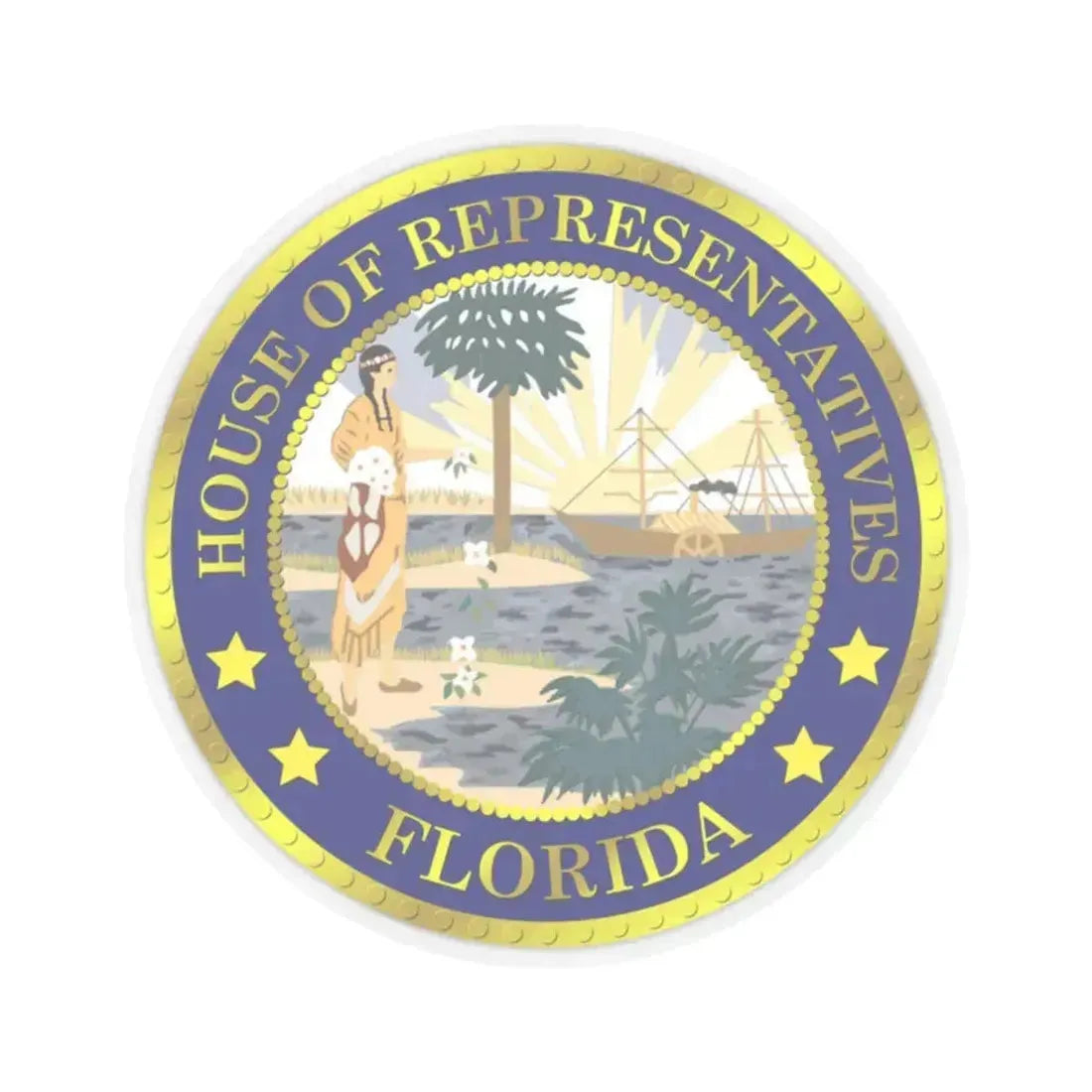 Florida House of Representatives - STICKER Vinyl Kiss-Cut Decal 4 Inch Transparent - The Sticker Space