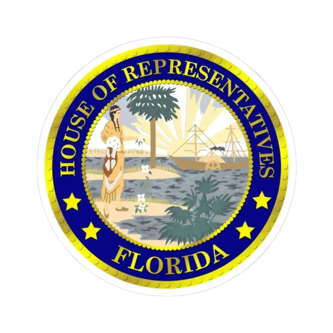 Florida House of Representatives - STICKER Vinyl Kiss-Cut Decal 6 Inch White - The Sticker Space