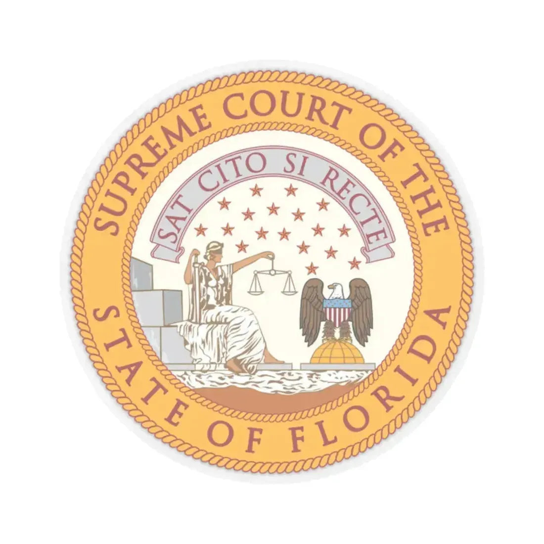 Florida Supreme Court - STICKER Vinyl Kiss-Cut Decal 2 Inch Transparent - The Sticker Space