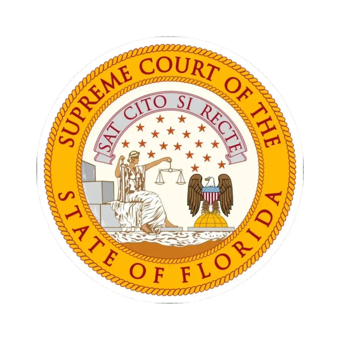 Florida Supreme Court - STICKER Vinyl Kiss-Cut Decal 2 Inch White - The Sticker Space