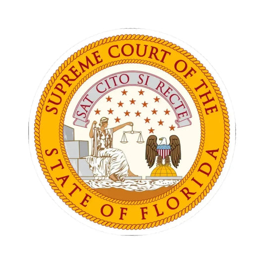 Florida Supreme Court - STICKER Vinyl Kiss-Cut Decal 2 Inch White - The Sticker Space