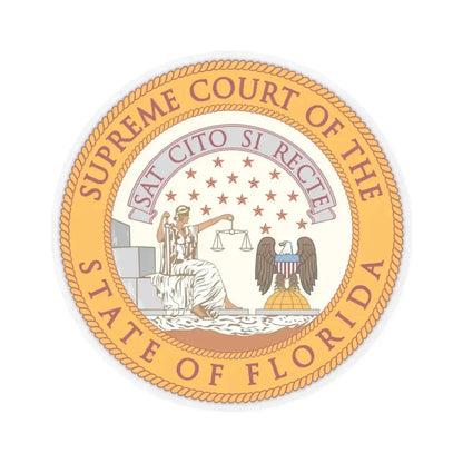 Florida Supreme Court - STICKER Vinyl Kiss-Cut Decal 4 Inch Transparent - The Sticker Space