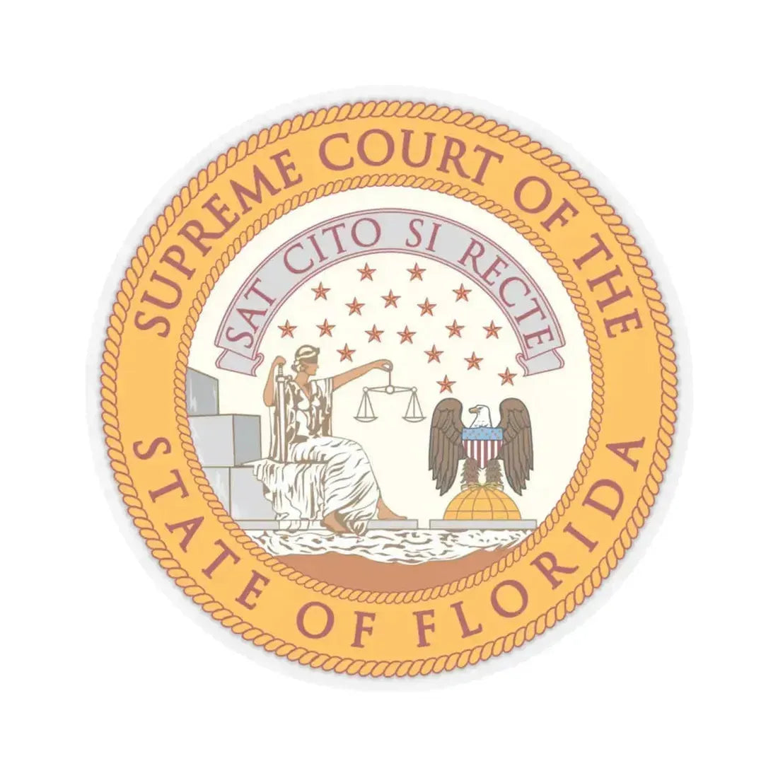 Florida Supreme Court - STICKER Vinyl Kiss-Cut Decal 6 Inch Transparent - The Sticker Space
