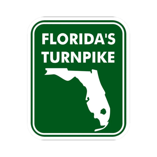 Floridas Turnpike (Florida) (Road Sign) STICKER Vinyl Kiss-Cut Decal 2 Inch White - The Sticker Space
