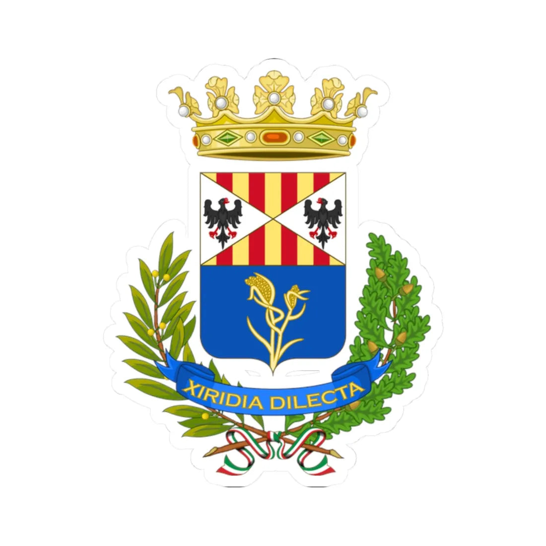 Floridia-Stemma (Italy) (Coat of Arms) STICKER Vinyl Kiss-Cut Decal 2 Inch White - The Sticker Space