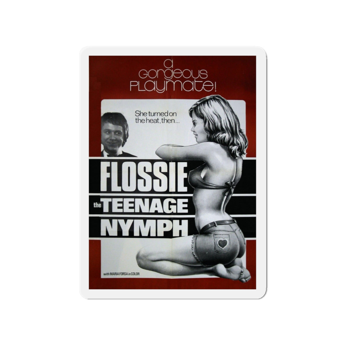 FLOSSY THE TEENAGE NYMPH 1974 Movie Poster - Die-Cut Magnet-3" x 3"-The Sticker Space