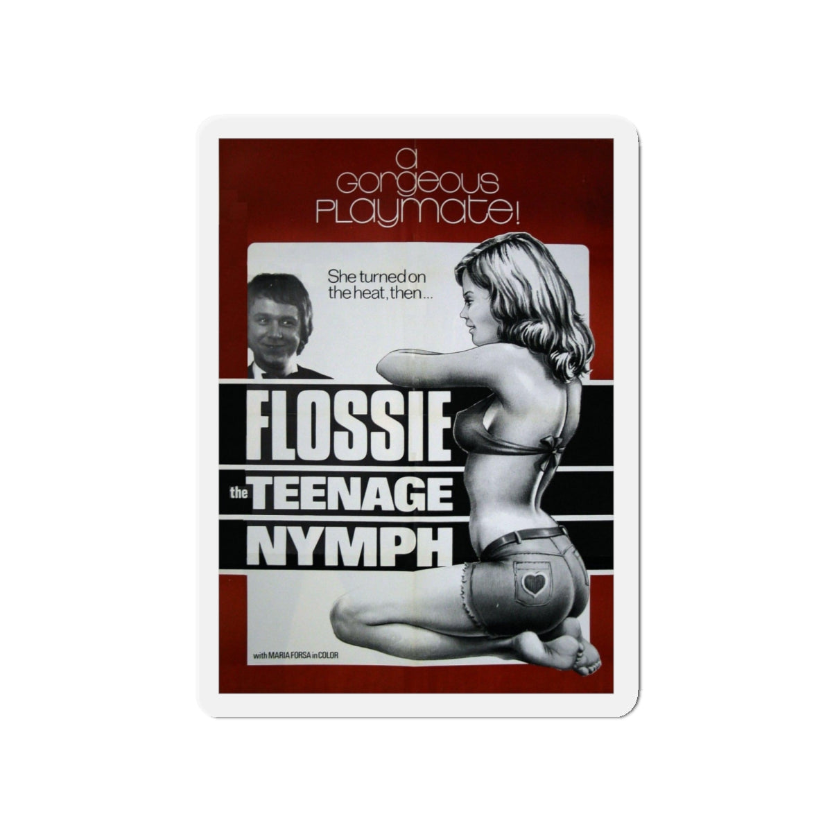 FLOSSY THE TEENAGE NYMPH 1974 Movie Poster - Die-Cut Magnet-4" x 4"-The Sticker Space