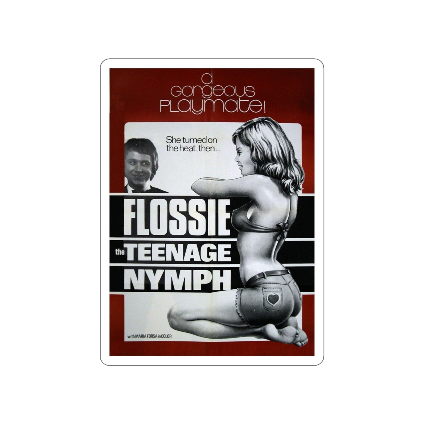 FLOSSY THE TEENAGE NYMPH 1974 Movie Poster STICKER Vinyl Die-Cut Decal-3 Inch-The Sticker Space