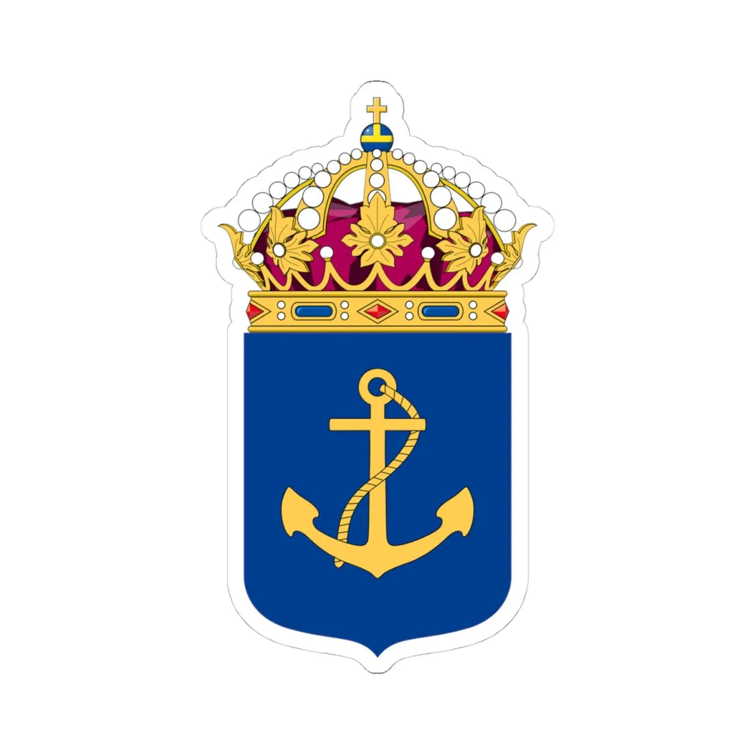 Flottan vapen bra (Sweden) (Coat of Arms) STICKER Vinyl Kiss-Cut Decal 4 Inch White - The Sticker Space