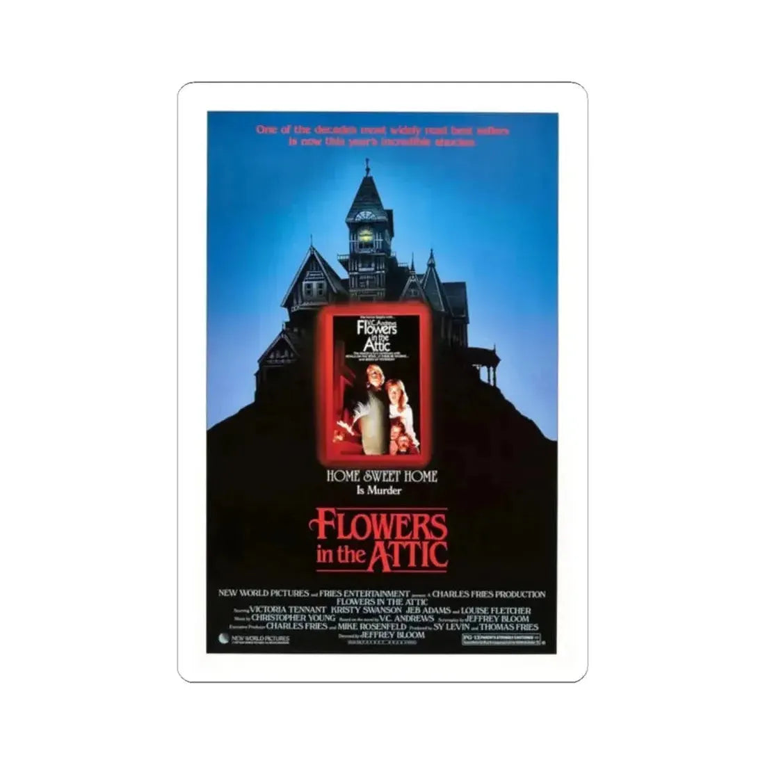 FLOWERS IN THE ATTIC 1987 Movie Poster - STICKER Vinyl Kiss-Cut Decal 2 Inch White - The Sticker Space
