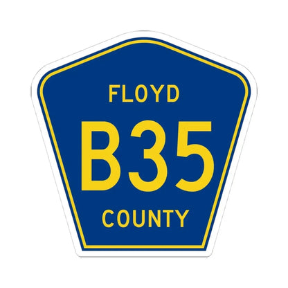 Floyd County B35 IA (Iowa) (Road Sign) STICKER Vinyl Kiss-Cut Decal 4 Inch White - The Sticker Space
