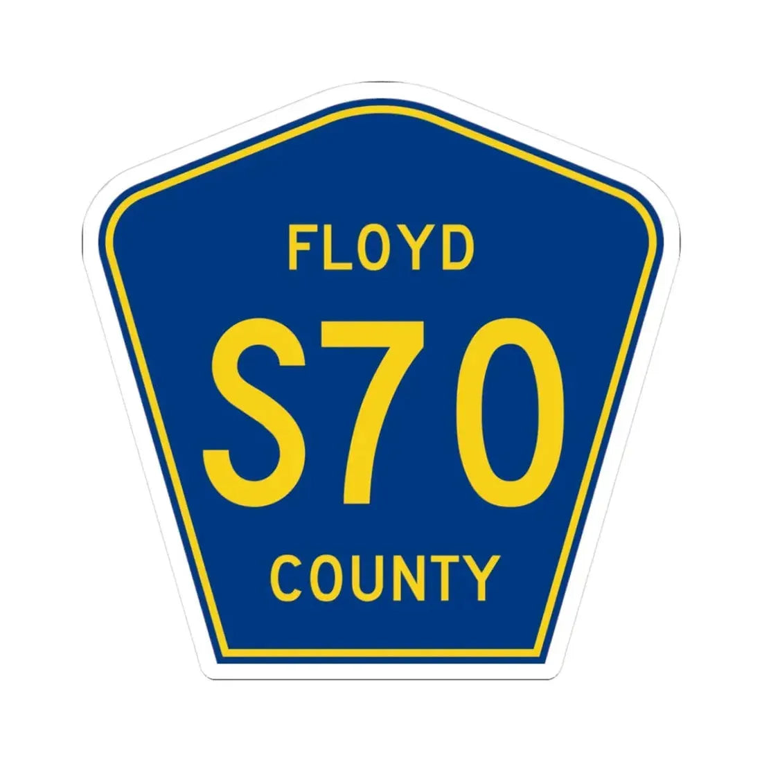 Floyd County S70 IA (Iowa) (Road Sign) STICKER Vinyl Kiss-Cut Decal 3 Inch White - The Sticker Space