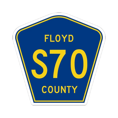 Floyd County S70 IA (Iowa) (Road Sign) STICKER Vinyl Kiss-Cut Decal 4 Inch White - The Sticker Space