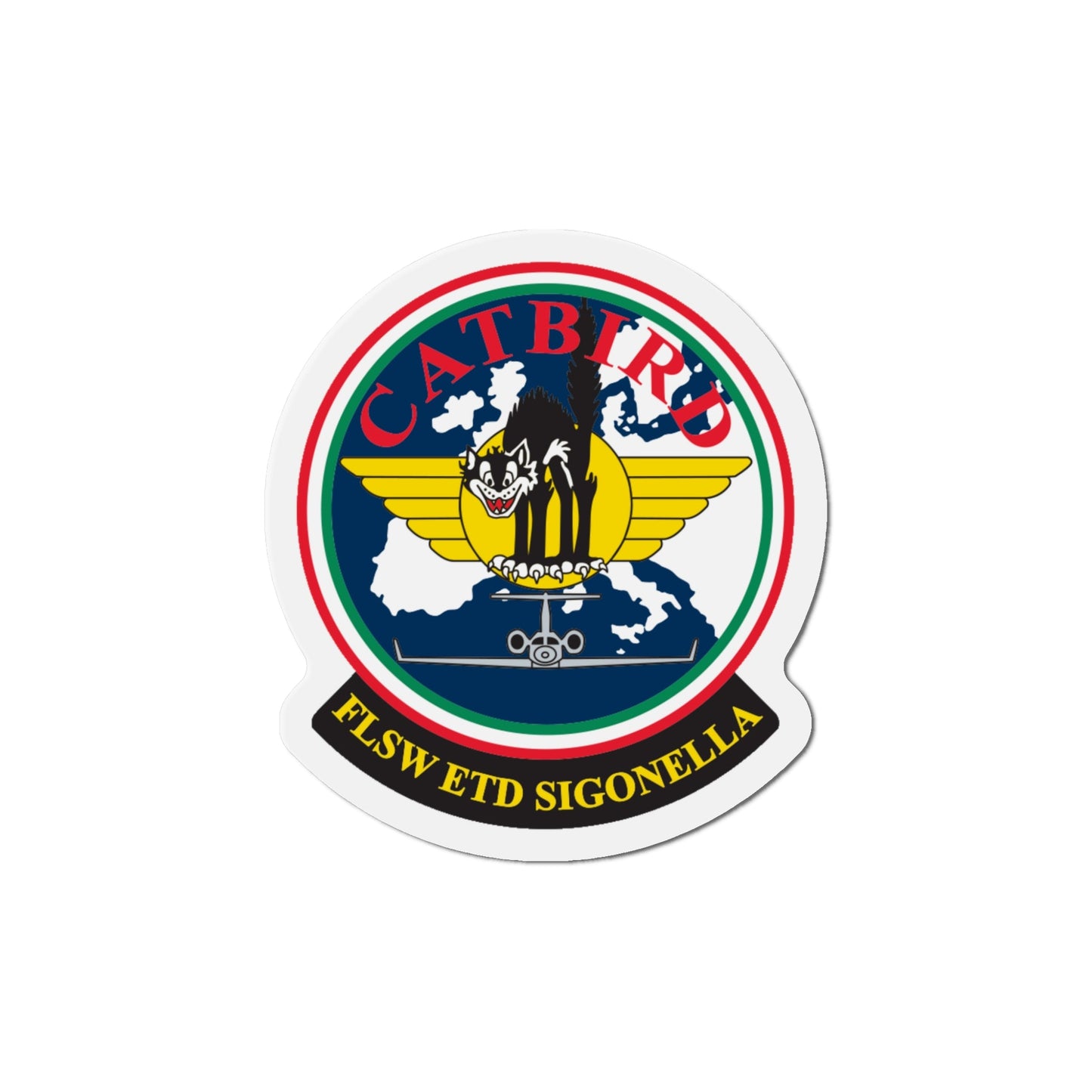 FLSW ETD Sigonella Catbird Fleet Logistics Support Wing Executive Transport Detachment (U.S. Navy) Die-Cut Magnet-5" x 5"-The Sticker Space