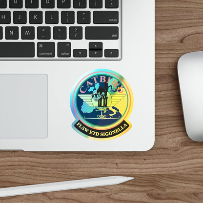 FLSW ETD Sigonella Catbird Fleet Logistics Support Wing Executive Transport Detachment (U.S. Navy) Holographic STICKER Die-Cut Vinyl Decal-The Sticker Space