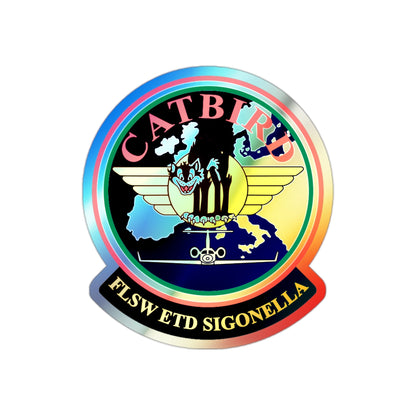 FLSW ETD Sigonella Catbird Fleet Logistics Support Wing Executive Transport Detachment (U.S. Navy) Holographic STICKER Die-Cut Vinyl Decal-2 Inch-The Sticker Space