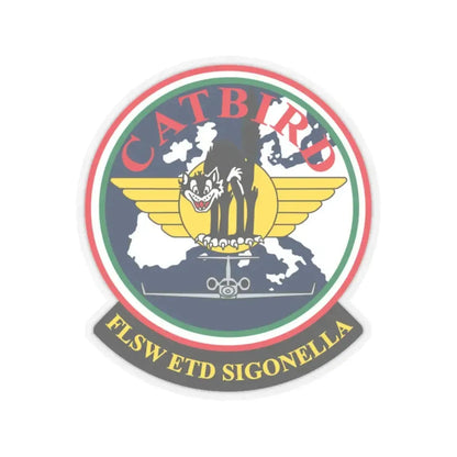 FLSW ETD Sigonella Catbird Fleet Logistics Support Wing Executive Transport Detachment (U.S. Navy) STICKER Vinyl Kiss-Cut Decal 3 Inch Transparent - The Sticker Space