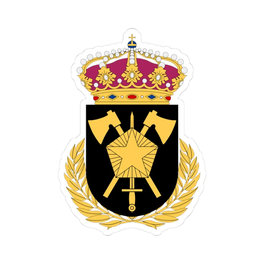 Fältarbetsskolan vapen (Sweden) (Coat of Arms) STICKER Vinyl Kiss-Cut Decal 3 Inch White - The Sticker Space