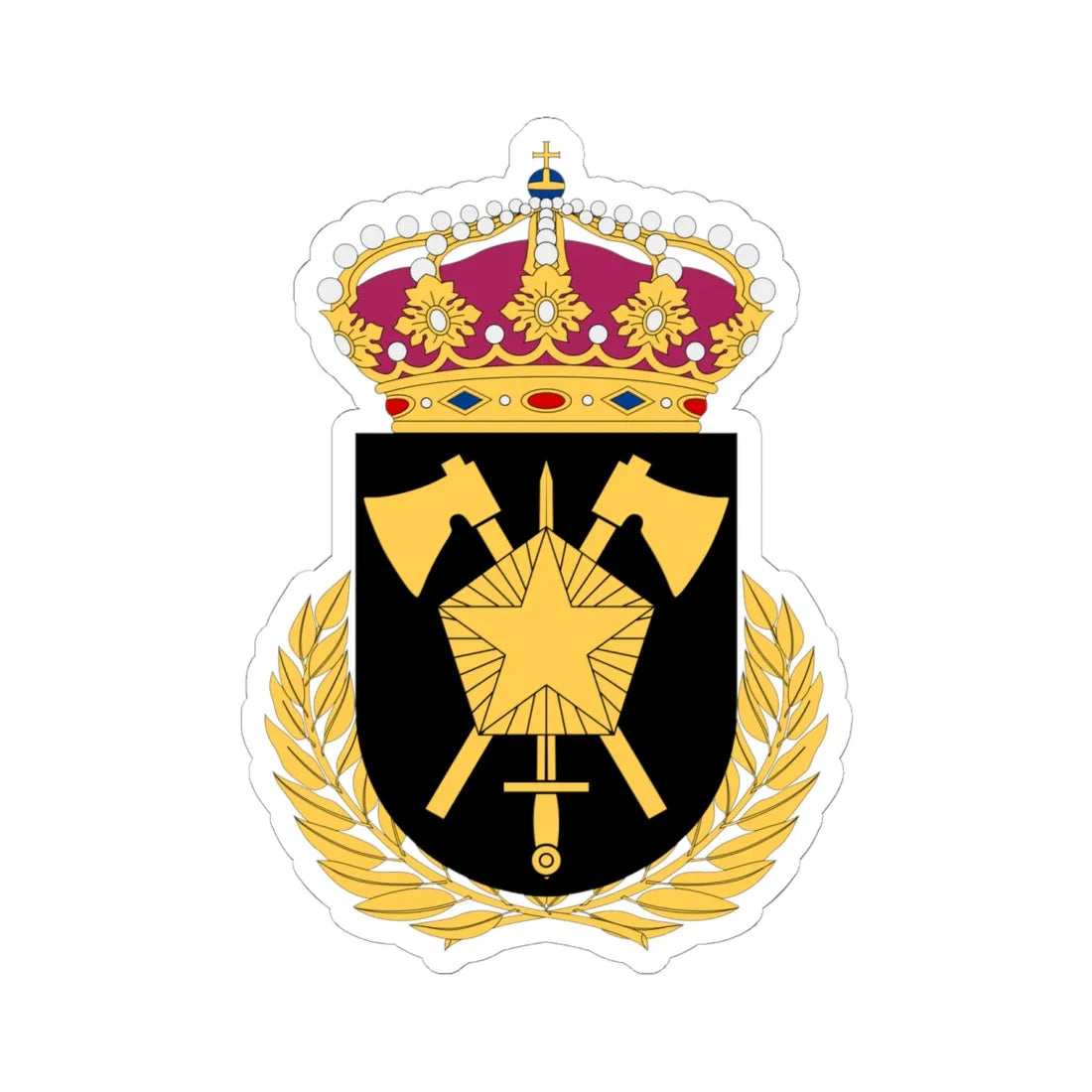Fältarbetsskolan vapen (Sweden) (Coat of Arms) STICKER Vinyl Kiss-Cut Decal 6 Inch White - The Sticker Space