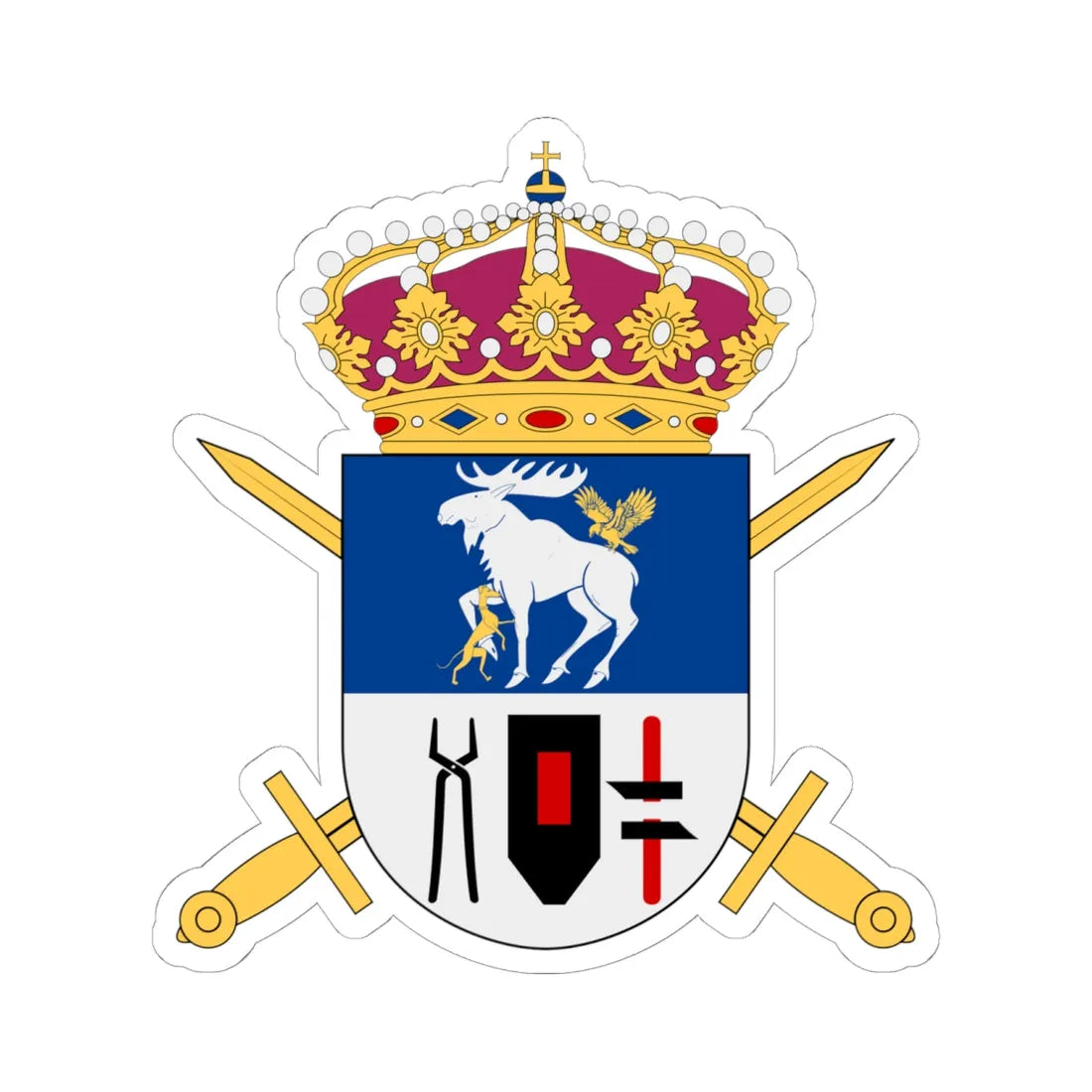 Fältjägargruppen vapen (Sweden) (Coat of Arms) STICKER Vinyl Kiss-Cut Decal - The Sticker Space