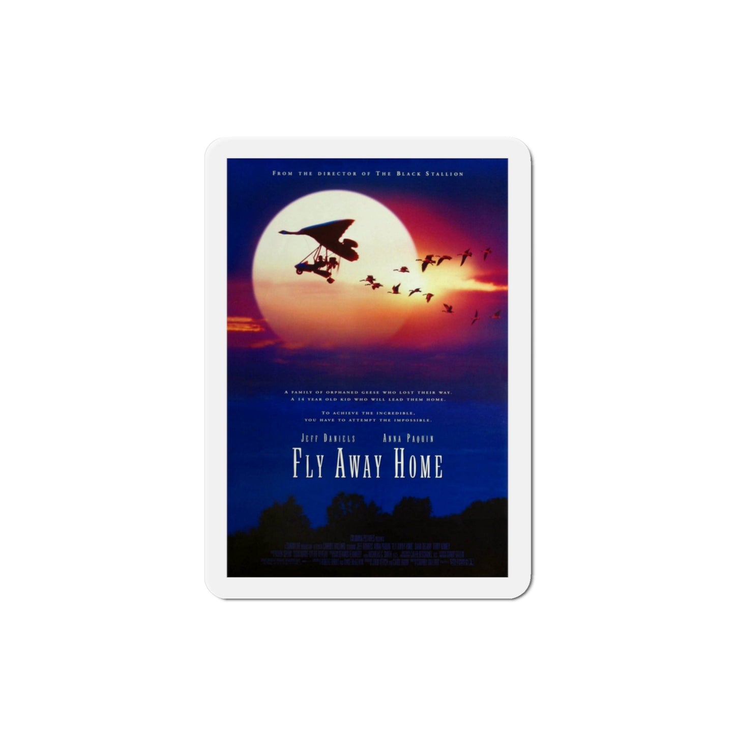 Fly Away Home 1996 Movie Poster Die-Cut Magnet-3" x 3"-The Sticker Space