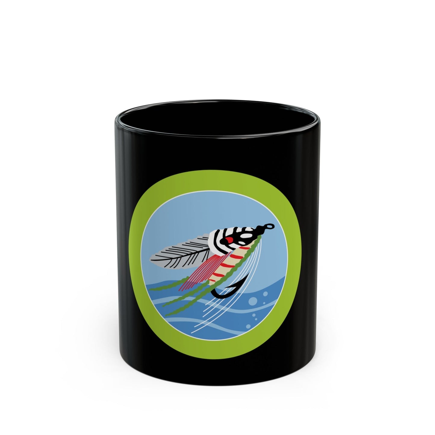 Fly Fishing (Boy Scout Merit Badge) Black Coffee Mug-11oz-The Sticker Space