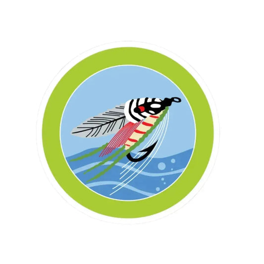 Fly Fishing (Boy Scout Merit Badge) STICKER Vinyl Kiss-Cut Decal 2 Inch White - The Sticker Space