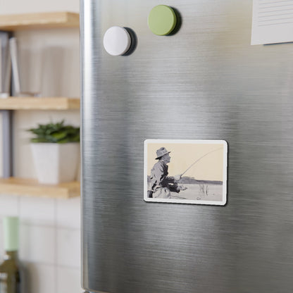 Fly Fishing, Collier's magazine story illustration (Magazine Illustration) Refrigerator Magnet-The Sticker Space