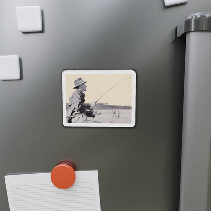 Fly Fishing, Collier's magazine story illustration (Magazine Illustration) Refrigerator Magnet-The Sticker Space