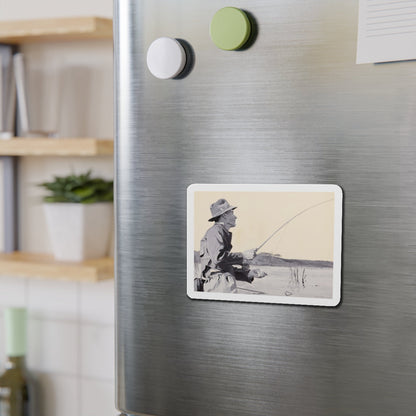 Fly Fishing, Collier's magazine story illustration (Magazine Illustration) Refrigerator Magnet-The Sticker Space