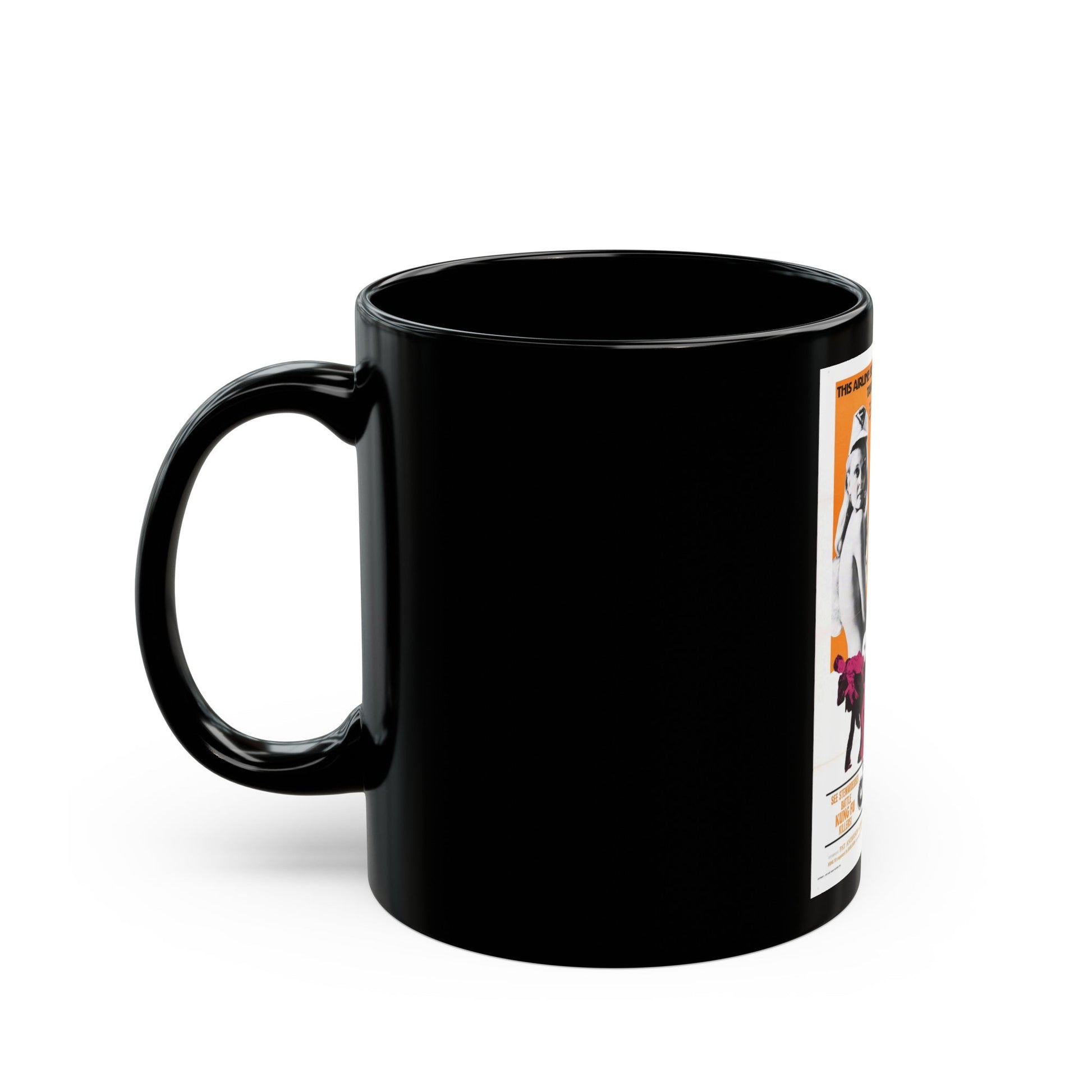 FLY ME 1973 Movie Poster - Black Coffee Mug-The Sticker Space