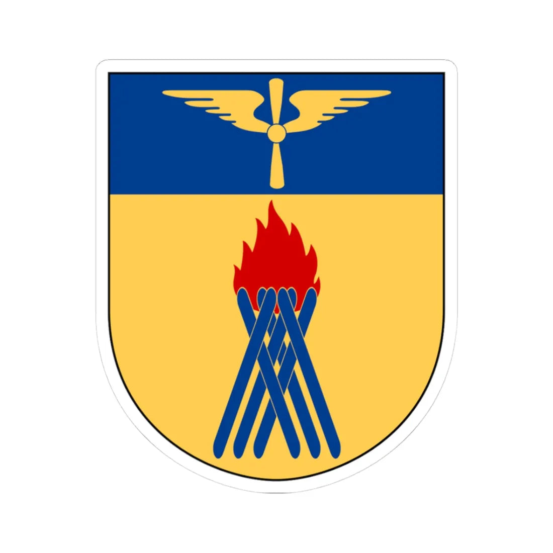 Flygvapenfrivilligas riksförbund vapen (Sweden) (Coat of Arms) STICKER Vinyl Kiss-Cut Decal 3 Inch White - The Sticker Space