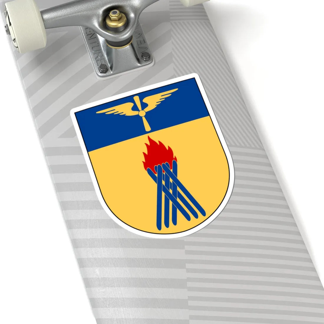 Flygvapenfrivilligas riksförbund vapen (Sweden) (Coat of Arms) STICKER Vinyl Kiss-Cut Decal - The Sticker Space