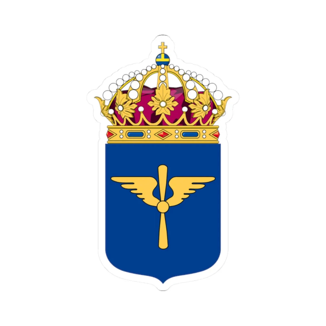 Flygvapnet vapen bra (Sweden) (Coat of Arms) STICKER Vinyl Kiss-Cut Decal 2 Inch White - The Sticker Space