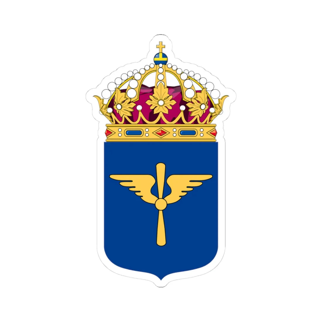 Flygvapnet vapen bra (Sweden) (Coat of Arms) STICKER Vinyl Kiss-Cut Decal 3 Inch White - The Sticker Space
