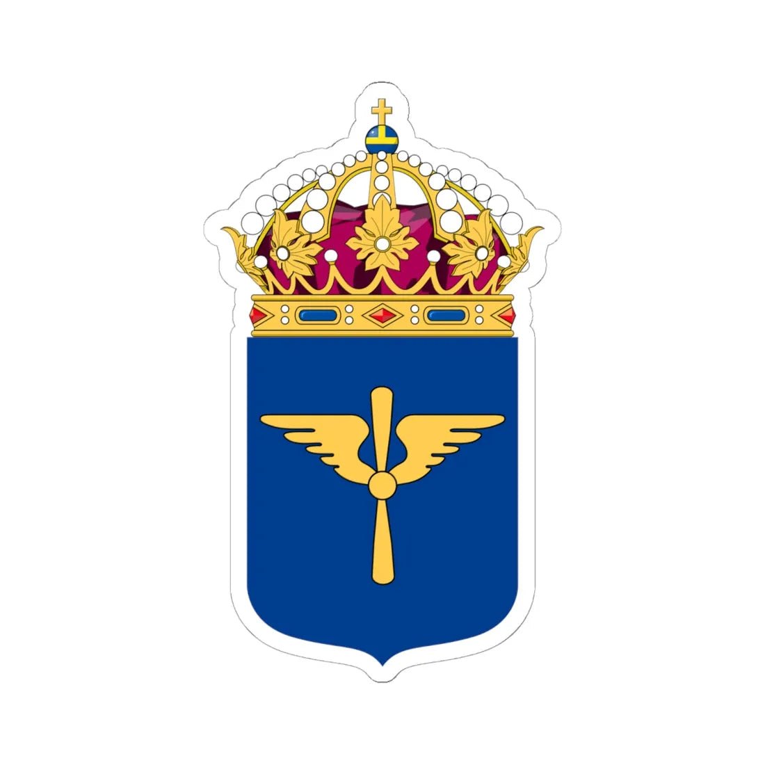 Flygvapnet vapen bra (Sweden) (Coat of Arms) STICKER Vinyl Kiss-Cut Decal 6 Inch White - The Sticker Space