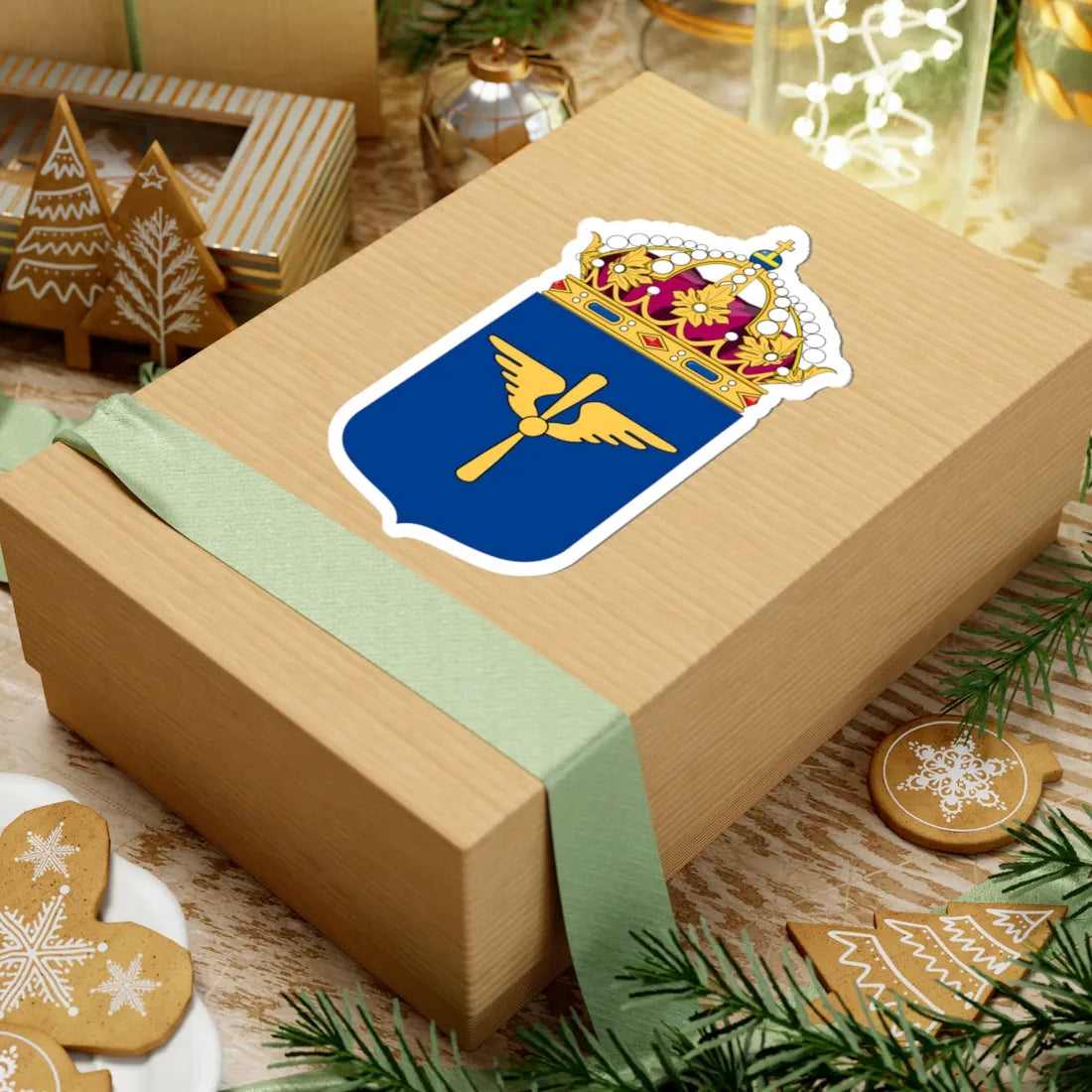 Flygvapnet vapen bra (Sweden) (Coat of Arms) STICKER Vinyl Kiss-Cut Decal - The Sticker Space