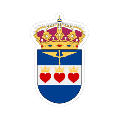 Flygvapnets Halmstadsskolor vapen (Sweden) (Coat of Arms) STICKER Vinyl Kiss-Cut Decal 4 Inch White - The Sticker Space