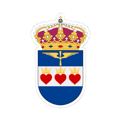 Flygvapnets Halmstadsskolor vapen (Sweden) (Coat of Arms) STICKER Vinyl Kiss-Cut Decal 6 Inch White - The Sticker Space