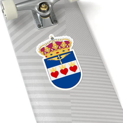 Flygvapnets Halmstadsskolor vapen (Sweden) (Coat of Arms) STICKER Vinyl Kiss-Cut Decal - The Sticker Space
