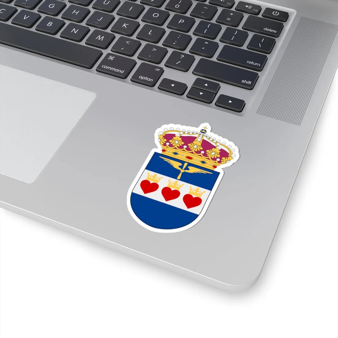 Flygvapnets Halmstadsskolor vapen (Sweden) (Coat of Arms) STICKER Vinyl Kiss-Cut Decal - The Sticker Space