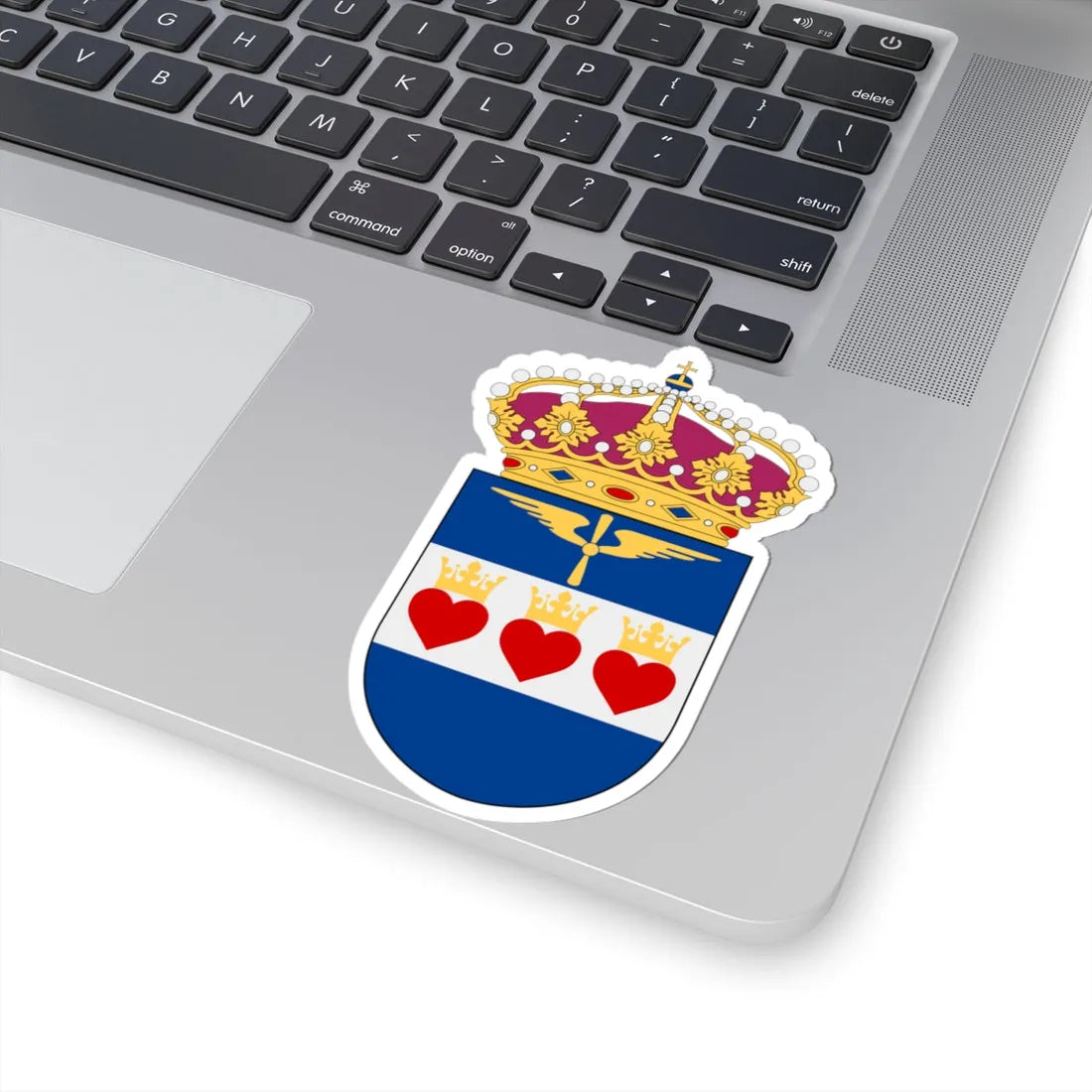 Flygvapnets Halmstadsskolor vapen (Sweden) (Coat of Arms) STICKER Vinyl Kiss-Cut Decal - The Sticker Space